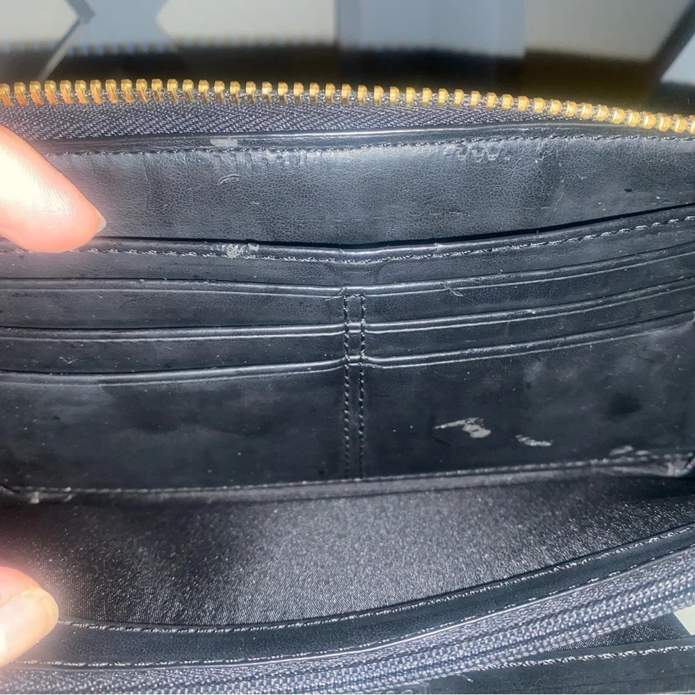 Coach Black Leather Wallet with Gold Logo - Picture 7 of 7